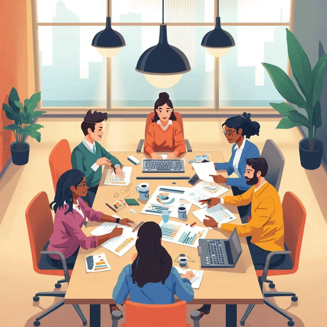 Development team coding custom website solutions